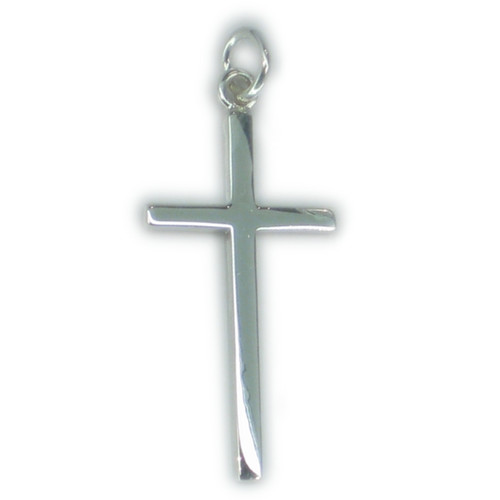 Cross plain sterling silver pendant .925 x 1 Holy Crosses