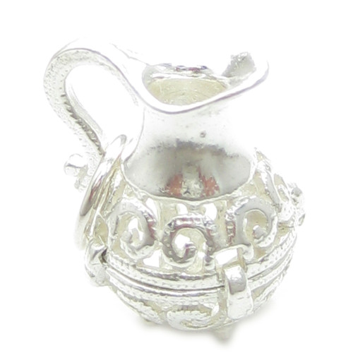 Filigree Jug sterling silver charm .925 x 1 Jugs charms