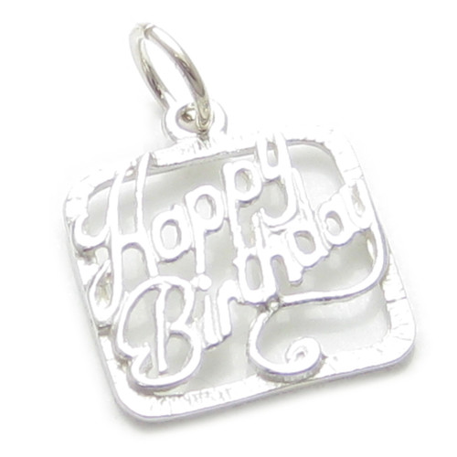 Happy Birthday sterling silver charm .925 x 1 Birthdays charms
