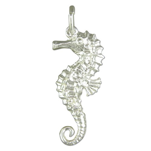 Seahorse sterling silver charm - pendant .925 x 1 seahorses sea charms