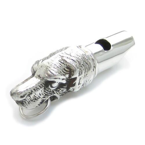 Dog whistle sterling silver pendant - key fob .925 Dogs Whistles