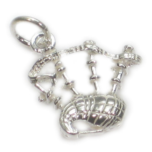 Bagpipes sterling silver charm .925 x 1 Scottish Scotland charms