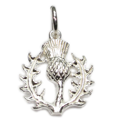 Thistle sterling silver charm .925 x 1 Scottish Scotland charms E1