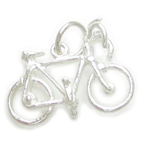 Bicycle sterling silver charm .925 x 1 Bike Racer Racing Bikes Charms