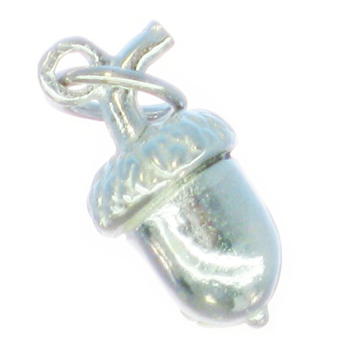 Acorn solid sterling silver charm .925 x 1 Acorns Oak Tree Seed Charms