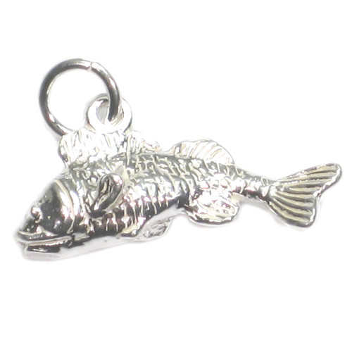 Fish sterling silver charm .925 x 1 fishes fishing charms A1