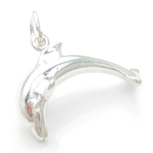 Dolphin sterling silver charm .925 x 1 Dolphins charms C3