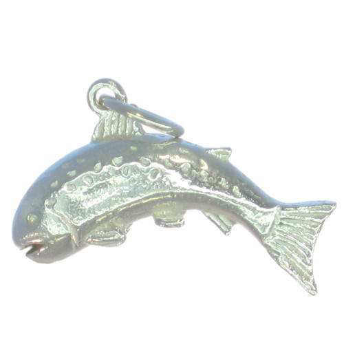 Trout sterling silver charm .925 Fish Fishing Fly Fisherman Charms