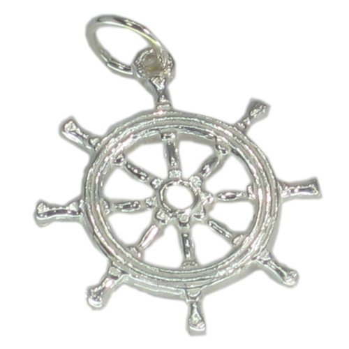 Ships Wheel sterling silver charm .925 x 1 Boating Boats charms