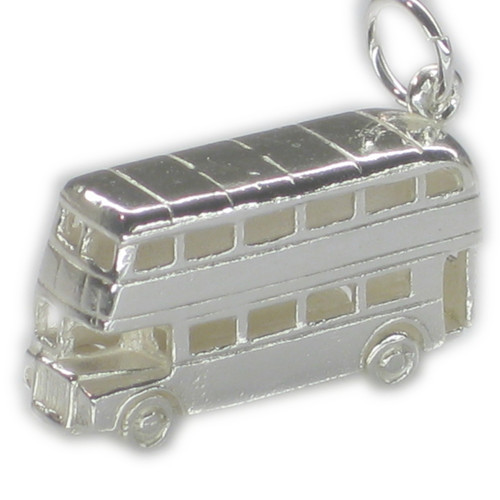Double Decker Bus sterling silver charm .925 x 1 Buses charms
