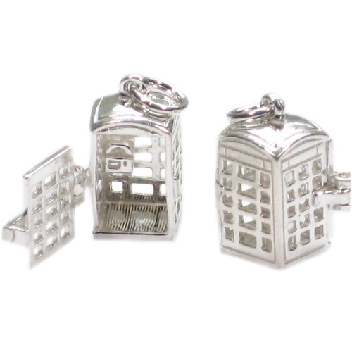 Telephone Box Opening sterling silver charm .925 England charms