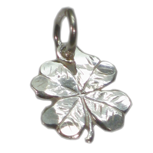 Four leaf clover Lucky sterling silver charm .925 x 1 4 leafed charms