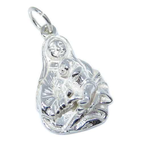 Madonna and child sterling silver charm .925 Holy charms