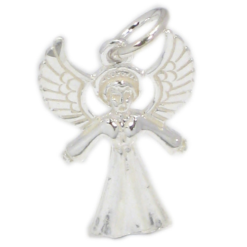 Angel 2D sterling silver charm .925 x 1 Holy Angels charms