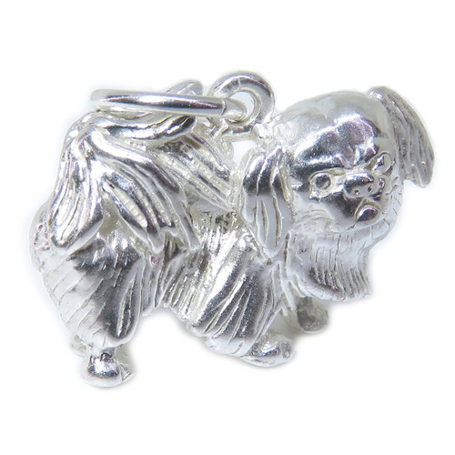 Pekingese dog sterling silver charm .925 x 1 Pekinese Dogs Charms C1
