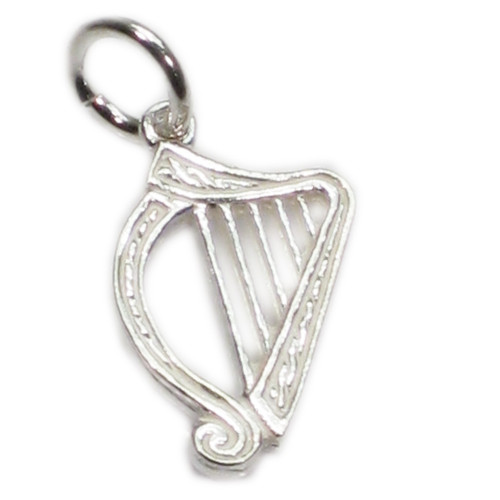 Harp sterling silver charm .925 x 1 music charms