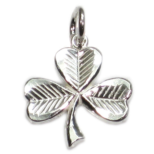 Shamrock - Clover Leaf sterling silver charm .925 x 1 Lucky charms