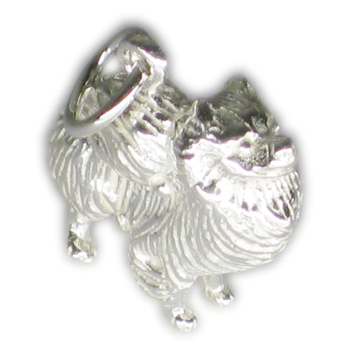 Pomeranian dog sterling silver charm .925 x 1 Pomeranians dogs charms D1