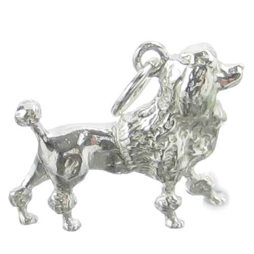Poodle dog sterling silver charm .925 x 1 Poodles dogs charms E1