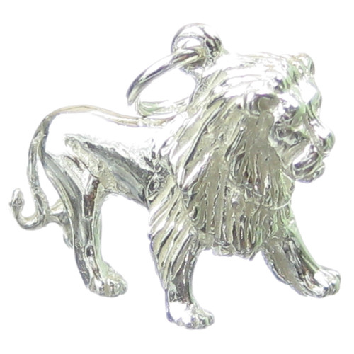 Lion sterling silver charm .925 x 1 Lions Leo Big Game Cat Cats Charms