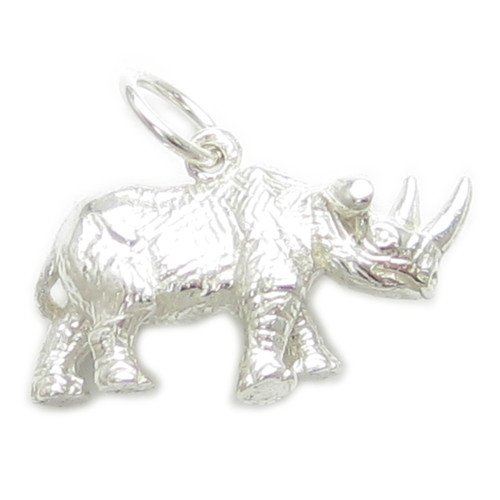 Rhinoceros sterling silver charm .925 x 1 Rhino charms