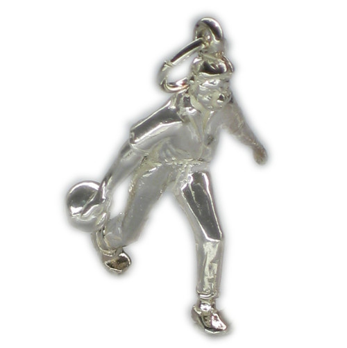 Bowling sterling silver charm .925 x 1 Bowls Bowler 10 Pin Skittles