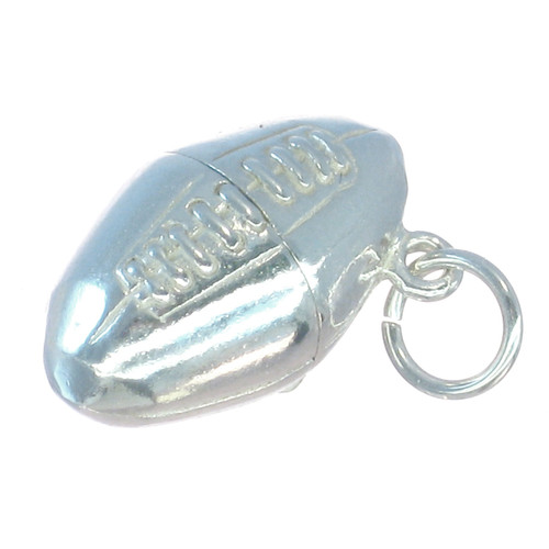 Rugby ball sterling silver charm .925 x 1 Rugger Balls Sports Charms