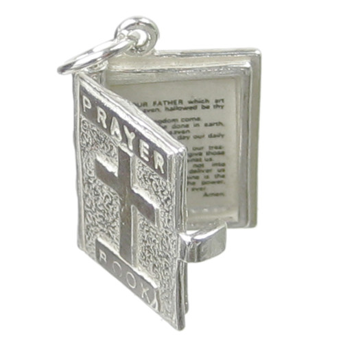 Prayer Book Opening sterling silver charm .925 Prayers Holy Books