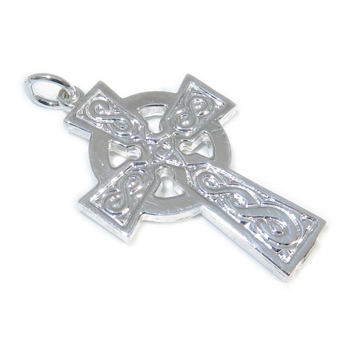 Celtic sterling silver heavy cross pendant .925 Holy Jesus Crosses