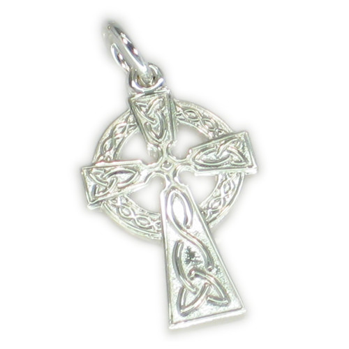 Celtic sterling silver cross charm - pendant .925 x 1 crosses pendants
