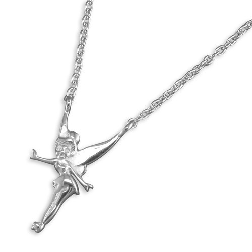 Fairy sterling silver pendant & adjustable 16-18 Inch chain necklace