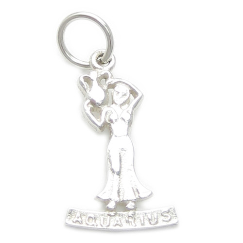 Aquarius the Water Carrier charm sterling silver .925 x 1 Zodiac Charms