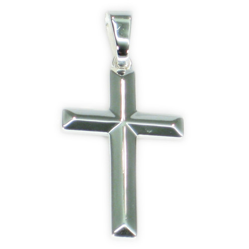 Cross sterling silver polished pendant .925 x 1 Crosses pendants