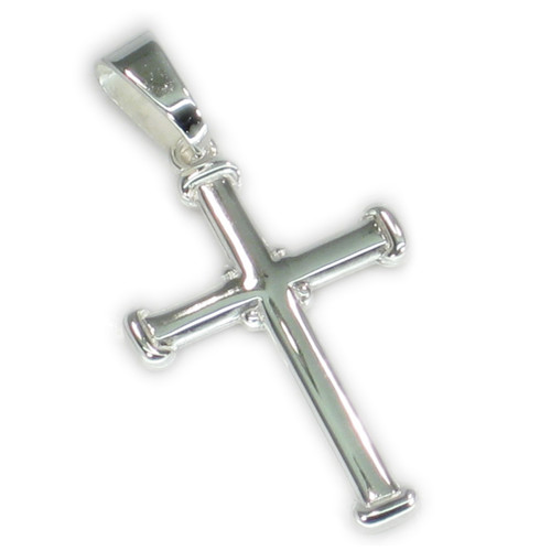 Cross sterling silver pendant with block tips .925 x 1 crosses pendants