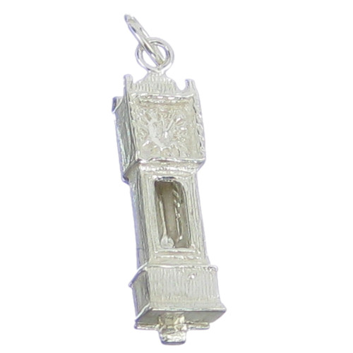 Grandfather clock opening sterling silver charm .925 x 1 Mouse inside