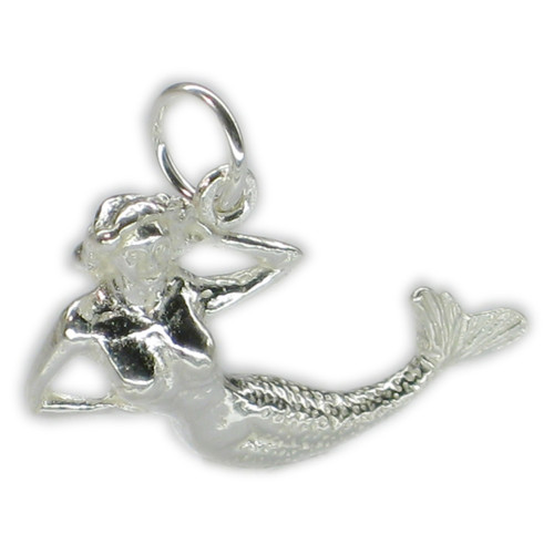 Mermaid sterling silver charm .925 x 1 Mermaids charms G1