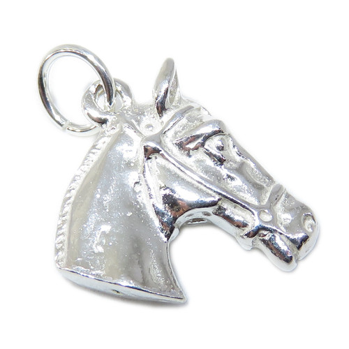 Horse head sterling silver charm .925 Horses Equestrian Charms