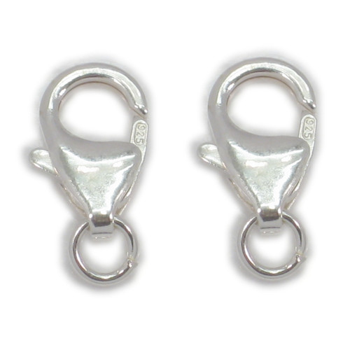 2 x 13mm Lobster Clasps Clips Triggers sterling silver fitting