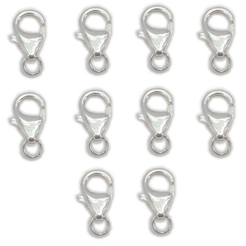 10 x 13mm Lobster Clasps Clips Triggers sterling silver fitting