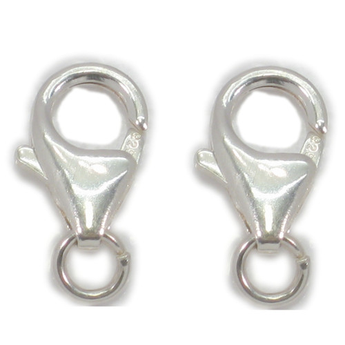 2 x 15mm Lobster Clasps Clips Triggers sterling silver fitting