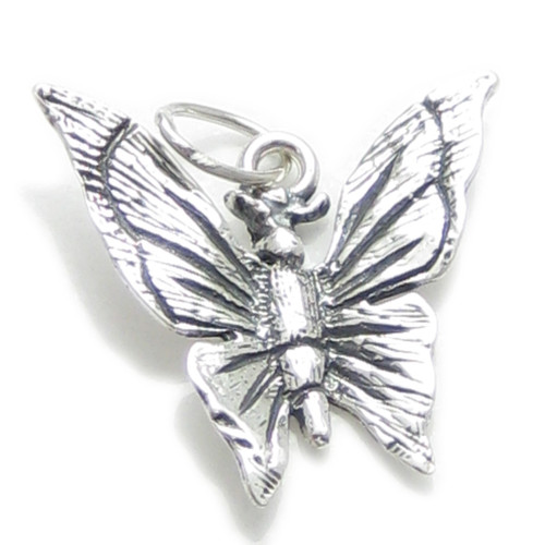 Butterfly sterling silver charm .925 x 1 Butterflies charms Q