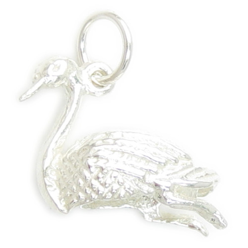 Swan sterling silver charm .925 x 1 Bird Swans Swimming Birds charms