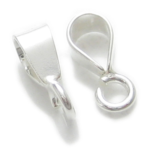 TINY Sterling silver plain pendant bail .925 x1 Pendants Bails