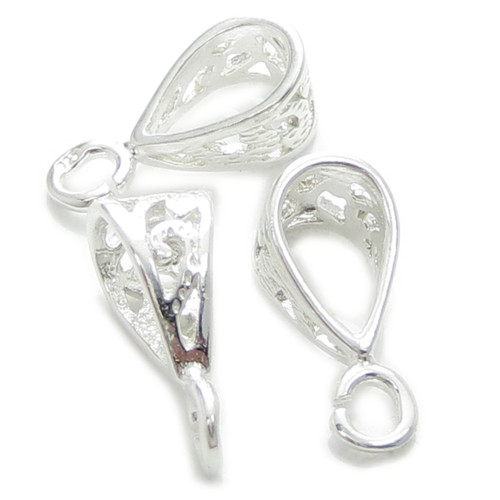 Sterling silver plain pendant bail .925 x1 Fancy Bails Converters A1