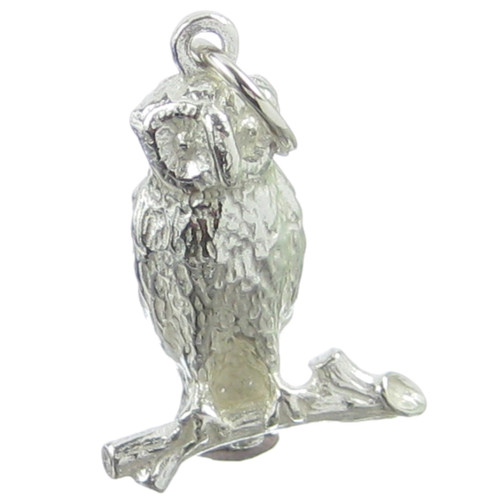 Owl sterling silver charm .925 x 1 Owls Bird Birds Charms