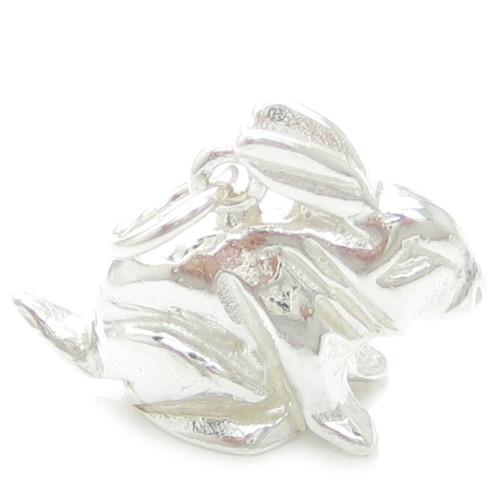 Rabbit sterling silver charm .925 x 1 rabbits Bunny bunnies charms