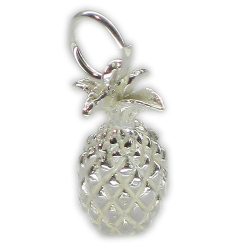Pineapple sterling silver small 3D charm .925 x 1 Pineapples Fruit charms