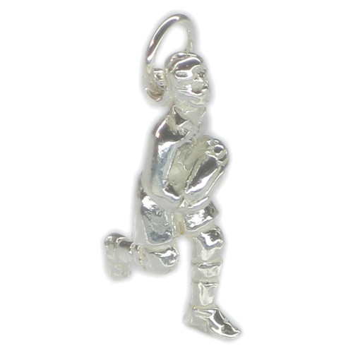 Rugby player sterling silver charm .925 x 1 Sport Sports charms