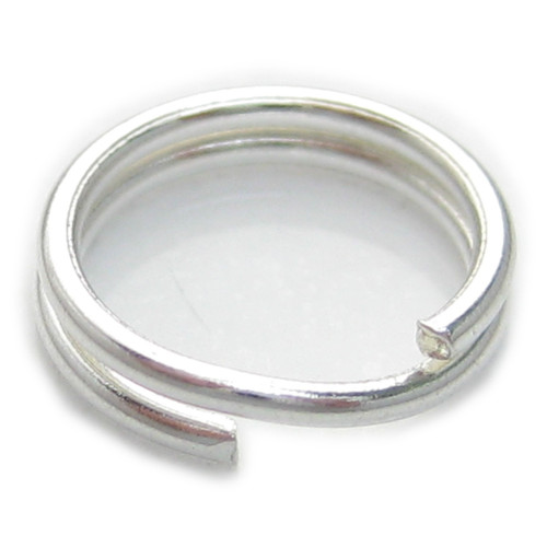 1 x 8mm split ring sterling silver .925 charm keyrings rings