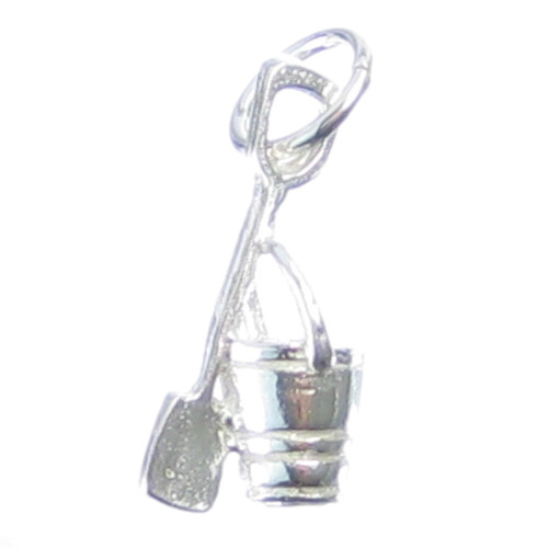 Bucket and Spade sterling silver charm .925 x 1 Holiday Seaside Charms